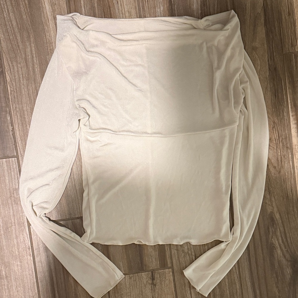 Elegant Cream Off-Shoulder Top